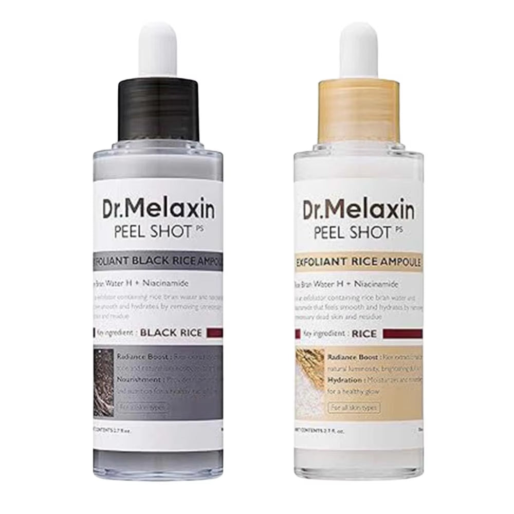 Dr. Melaxin Exfoliating White and Black Rice Ampoule Gentle Exfoliation Peel Shot Moisturizing Exfoliating Essence Skin Care