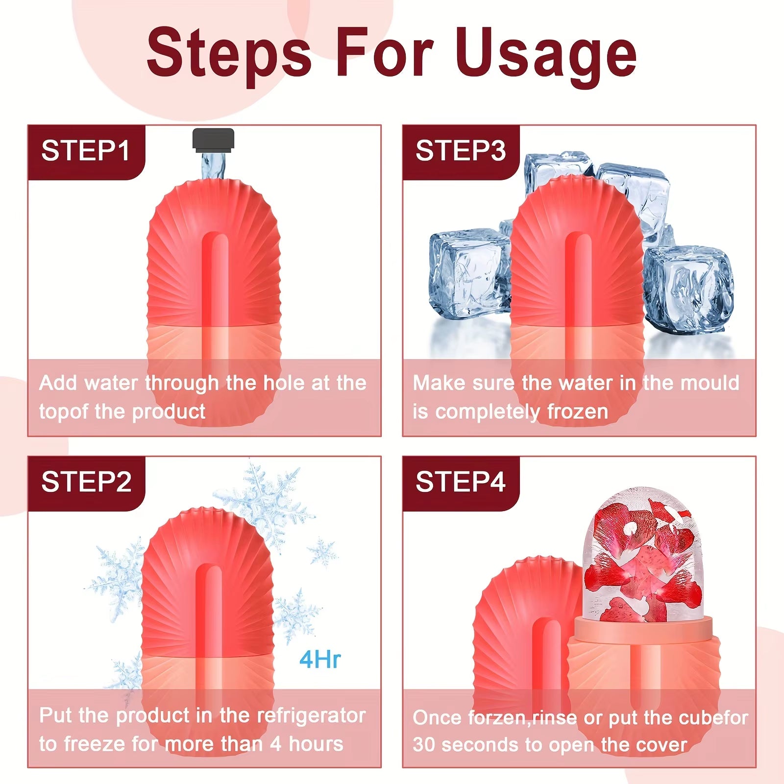 Ice Ball Face Roller Silicone Ice Mold Face Roller Skin Care Lifting Firming Face Skin Reusable Facial Skin Care Tools