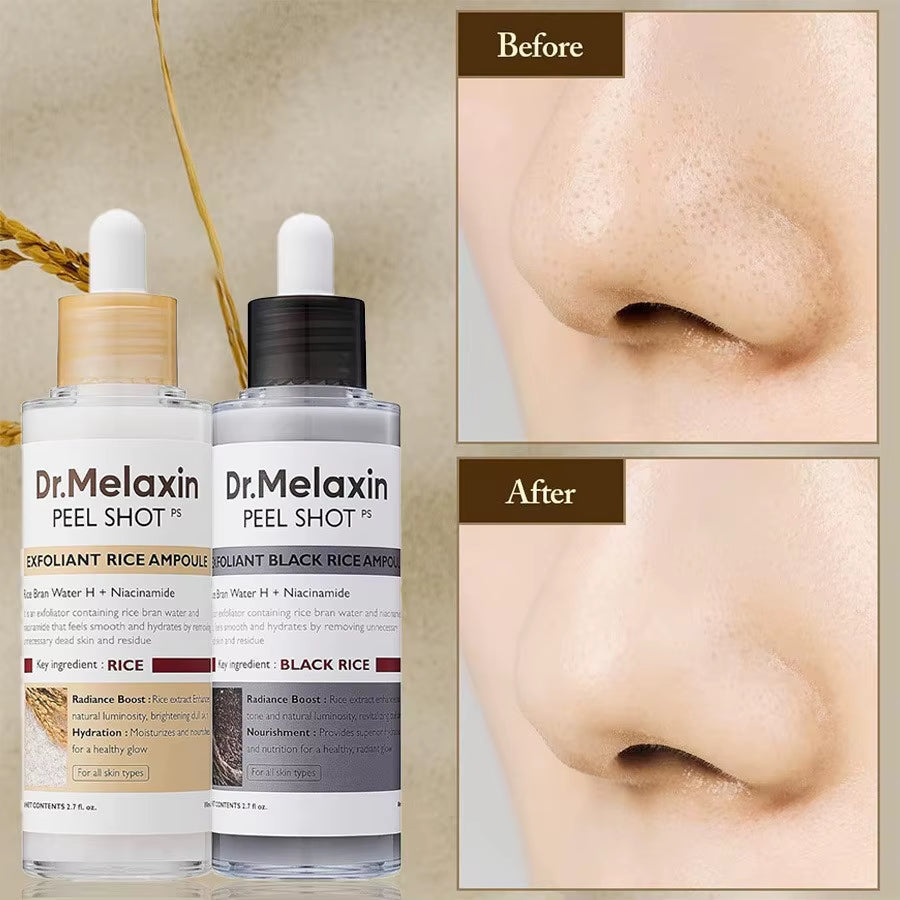 Dr. Melaxin Exfoliating White and Black Rice Ampoule Gentle Exfoliation Peel Shot Moisturizing Exfoliating Essence Skin Care
